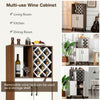 Wooden Storage Cabinet Unit 8 Bottles Wine Rack Organizer Cupboard Display Shelf