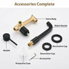 Concealed Wall Mount Bathroom Sink Taps Brass Faucet Mono Mixer Wash Basin Black