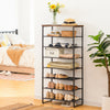 Industrial Tall Shoe Rack Metal Shelf Hallway Vintage Large Shoe Stand Shelves