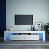 Large 200CM TV Unit High Gloss White Front - RGB LED Lights- TV Stand Cabinet