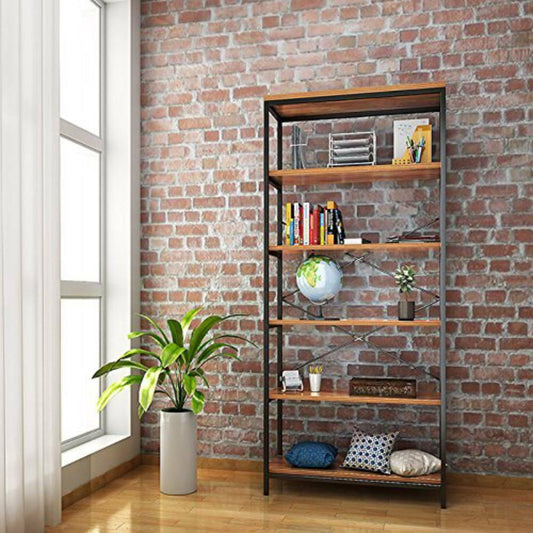 Ladder Shelf Bookcase Bookshelf Industrial 6 Tiers Storage Rack Shelving Unit