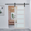 Modern Barn Door 3ft Wood &Glass Interior Door for Sliding Barn Door Rail System