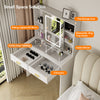 White Dressing Table Stool Set Makeup Vanity Unit LED Lighted Mirror w/Drawers