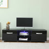 TV Unit TV Stand Cabinet with LED Lights & High Gloss Doors White/Black