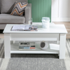 Adjustable Wooden Coffee Table With Storage Lift Top Up Drawer Shelf Living Room
