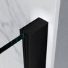 Black Shower Enclosure Screen With 180° Flipper Walk In Wet Room 8mm NANO Glass