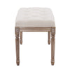 Vintage French Hallway 80cm Bench Dining Bench Seat Rubberwood & Tufted Cushion