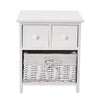 Bedside Table Unit Cabinet Wicker Basket Nightstand 3 Drawer Storage Bathroom