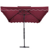 Garden Parasol Banana Cantilever Umbrella Crank Sun Shade Patio Outdoor W/ Base
