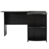 Black Corner L-shaped Computer Desk Shelves Laptop PC Table Wooden Home Office