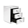 Mirrored Glass Bedside Table Storage Cabinet Unit Nightstand Chest of 3 Drawers
