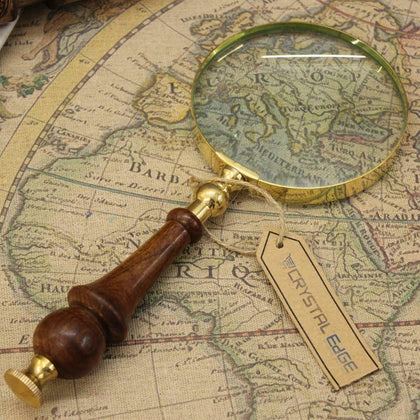Magnifier Reading Repair Magnifying Glass Reader Wooden Handle Vintage Gift 3''