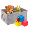 Fabric Storage Box Plain Foldable Collapsible Rope Handles Storage Cubes Basket