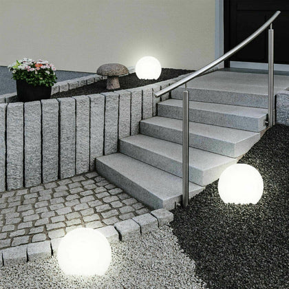 Large 20cm Jumbo Outdoor Garden White LED Ball Solar Light Lamp Giant Globe Post