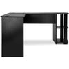 L-shaped Computer Desk Corner PC Table Study Workstation Home Office Table Black