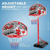 Portable Basketball Backboard Hoop Net Set Outdoor Basketball Stand with Ball UK
