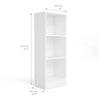3 Tier Medium Narrow Wooden Bookcase Shelving Unit Living Room Office Storage