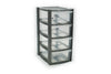 4 DRAWER SILVER TOWER UNIT !! PLASTIC STORAGE DRAWERS !! STORAGE ORGANIZER !!