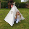 Cotton Canvas Kids Teepee Tent Children Wigwam Indoor Outdoor Play House 4 Poles