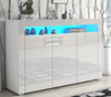 High Gloss White Cabinet Cupboard Sideboard TV Unit Stand Living Room LED Lights