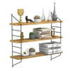 3 Tiers Rustic Industrial Wall Floating Shelf Wooden Storage Shelving Unit
