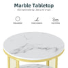 Thick Round Marble Coffee Table w/ Storage Living Rooms Bedrooms Entryway Decor