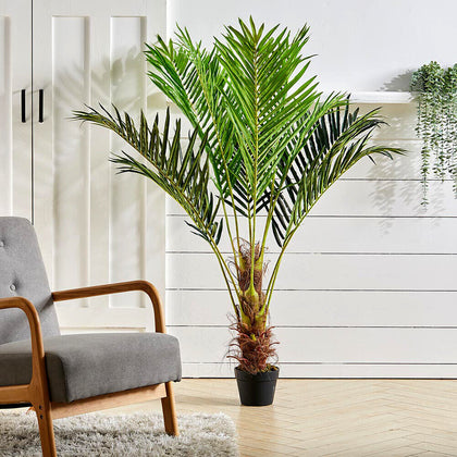 140cm Realistic Areca Palm Tree Artificial Exotic Tropical Potted Greenery Plant