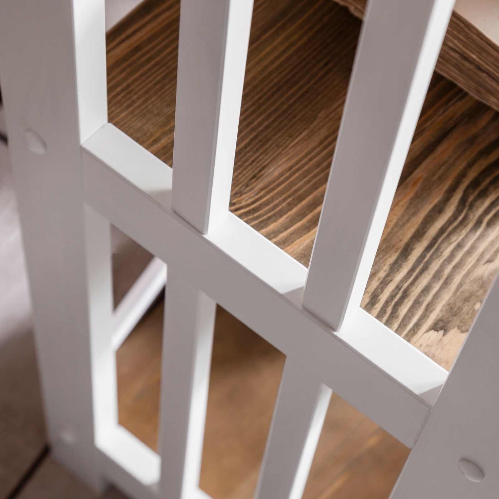 Bookshelf Display Unit Bookshelves in White & Dark Pine Canterbury