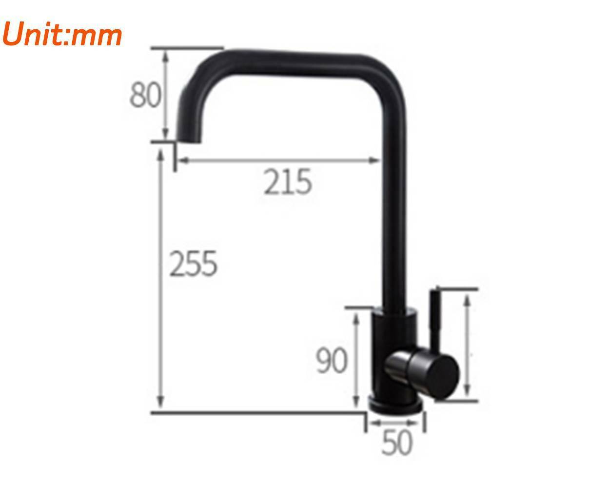 Modern Kitchen Sink Mixer Taps Single Lever Swivel Spout Black Mono Tap Faucet
