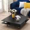 Coffee Table with 2 Storage Drawers Modern Home Living Room Table 4 Metal Legs
