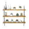Adjustable 3 Tier Wall Floating Shelf with Metal Brackets Strong Bearing Shelves