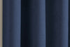 Vogue Woven Textured Blockout/Thermal Interwoven Lined Eyelet Curtains Navy