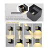Black Cube Outdoor Night Wall LED Light Lamp Different Light Effect Modern Style