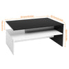2 Tier Coffee Table End/Side Table Modern Design w/Open Shelf Living Room White