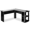L-shaped Computer Desk Corner PC Table Study Workstation Home Office Table Black