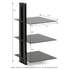 Furinno Alek Modern 3-Tier Floating Wall Shelf for Media Accessories, Black