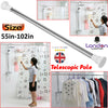 Telescopic Shower Curtain Rail Extendable Pole Bathroom Door Window Wardrobe Rod