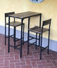 Industrial Bar Table and 2 Stools Dining Kitchen Vintage Tall Breakfast Rustic