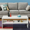 Coffee Table 2 Tiers Wood Tea Table Home Living Room Rectangle Table Black White