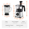 600W Food Processor Blender Chopper Juicer 1.5L Mixer 2 Speed Pulse Shredder New