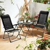 2PCS Patio Folding Reclining Chair Adjustable Garden Lounge Seat W/ Pillow & Arm
