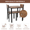 Dining Table and Chairs Set Wooden Steel Frame 2/4 Seat Modern Kitchen Set Brown