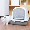 Hooded Cat Kitten Litter Tray Enclosed Pet Loo Toilet Box with Scoop Easy Clean