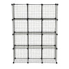 12 Cube Modular Storage Shelf Unit Metal Wire Bookcase Wardrobe Shoe Rack UK