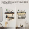 2Pcs Corner Wall Shelves Industrial Style Metal Wood Shelving Shelf Storage Hook