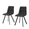 Pair of Grey PU/ Faux Leather Dining Chairs Padded Kitchen Restaurant Chairs