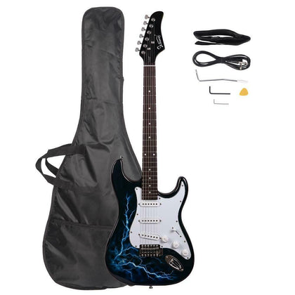 GST-E Rosewood Fingerboard Electric Guitar w/Bag Strap Pick Wire Black