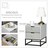 Bedside Cabinet Nightstand 2 Drawer Unit Storage and Metal Base for Home Office