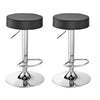 Pair of 2 Bar Stools Faux Leather Swivel Gas Lift Chair Kitchen Breakfast Stool