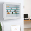 Modern Wooden Wall Display Cabinet Laminated Models Collections Storage Shelf